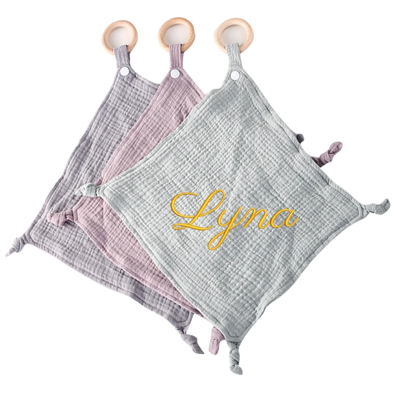 Initial Ring Custom - Personalizado Soft Muslin Algodão Comforter Toalha,