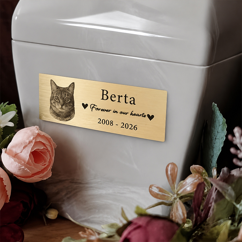 Pet Portrait Custom - Placa de Aço Inoxidável Personalizada com