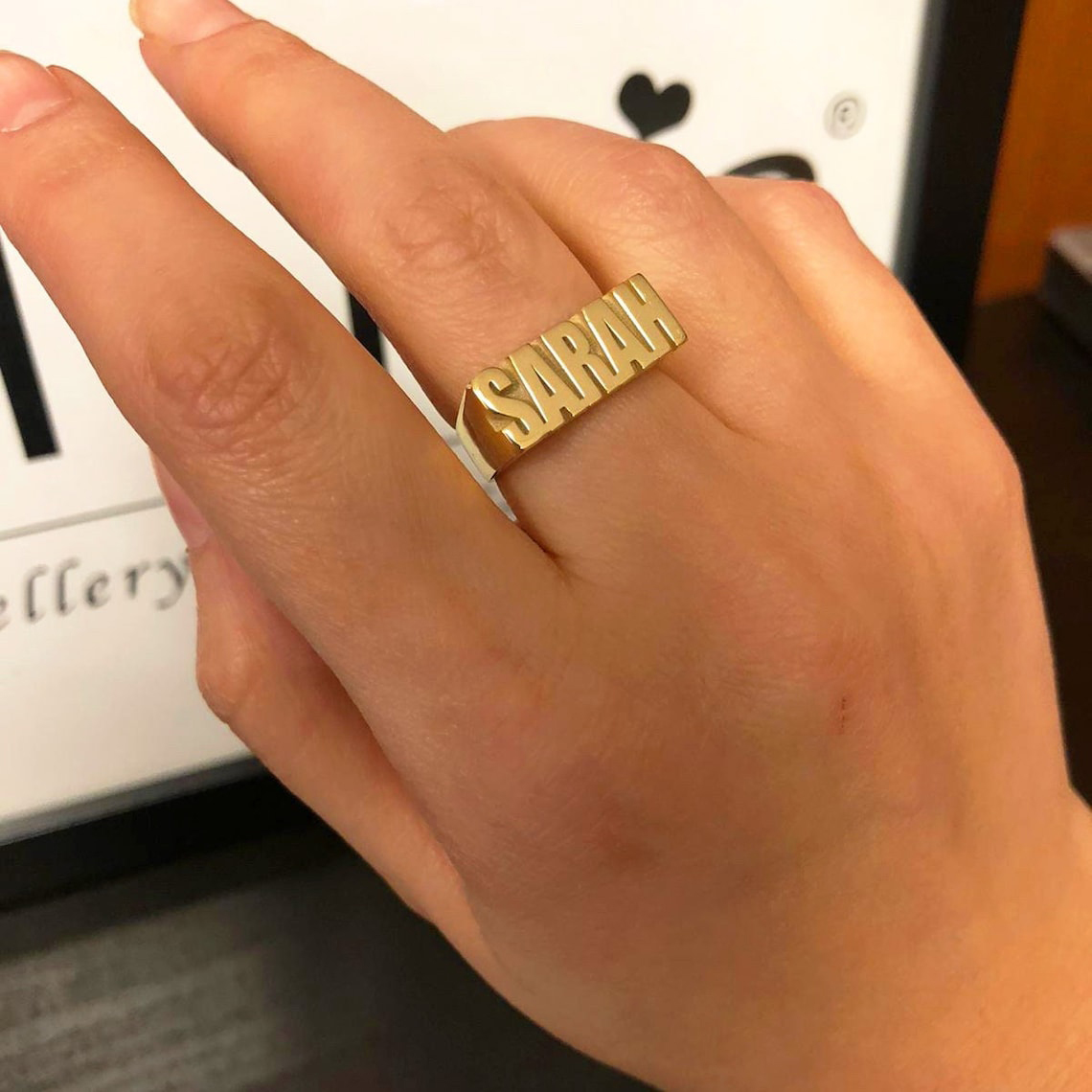 Initial Ring Custom - Anéis góticos dourados personalizados para homens