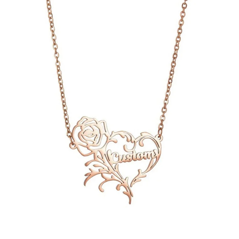 Colar de pingente de aço inoxi - Birth Flower Necklace avaliação e preço